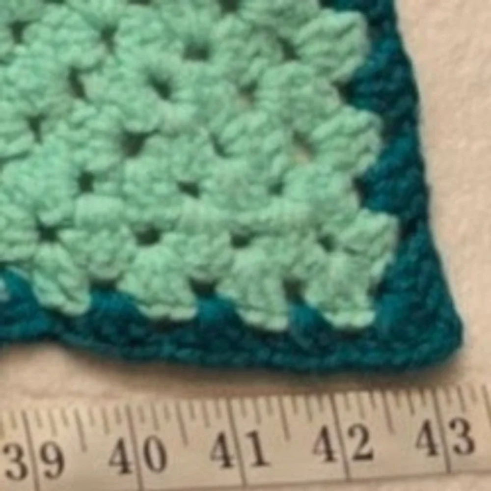 Handmade Crochet Granny Square Lap Blanket Star Pattern Boho Throw 43x43 - Picture 10 of 10